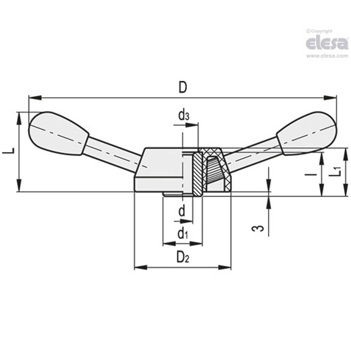 Two-arm handwheel-VBR.2/200