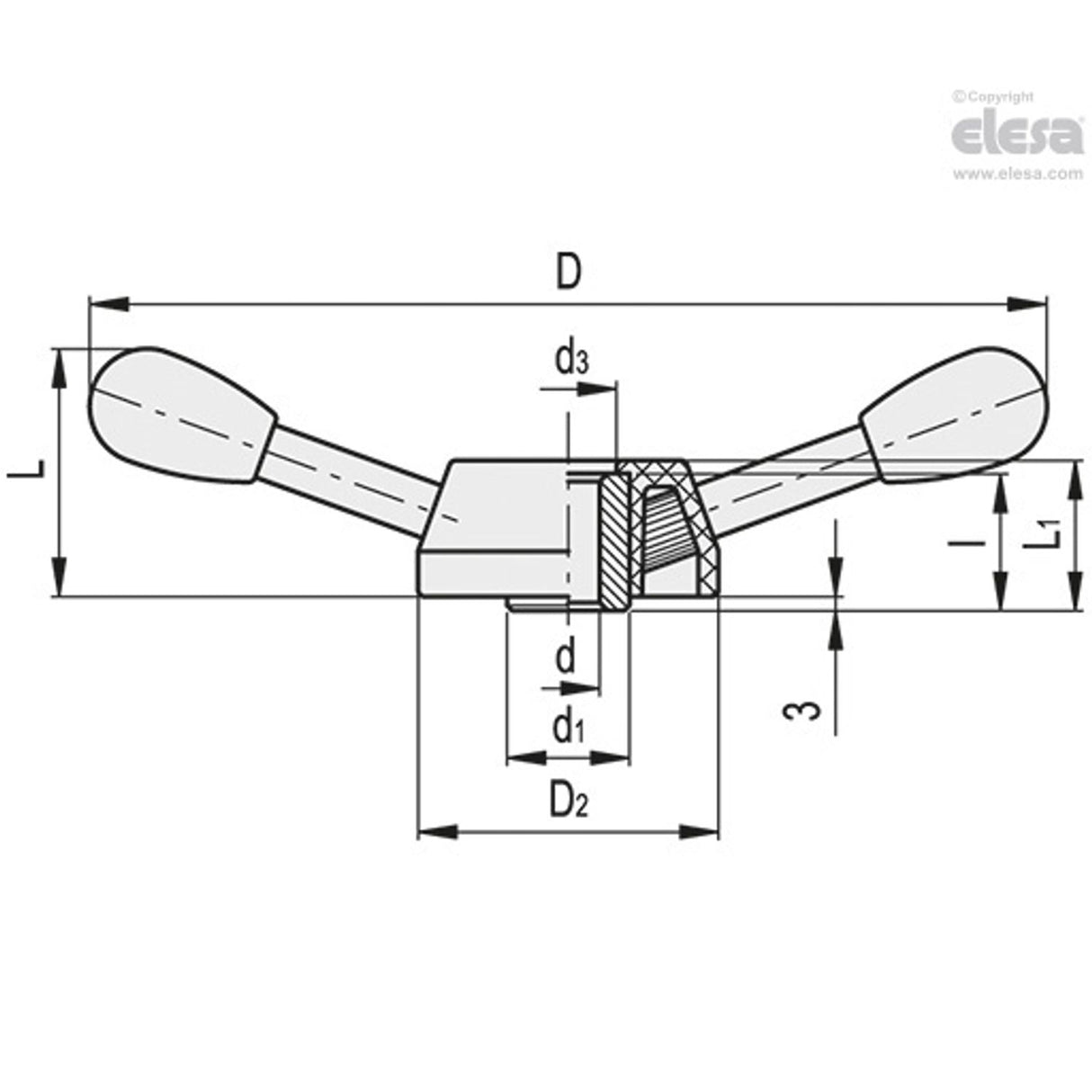 Two-arm handwheel-VBR.2/280