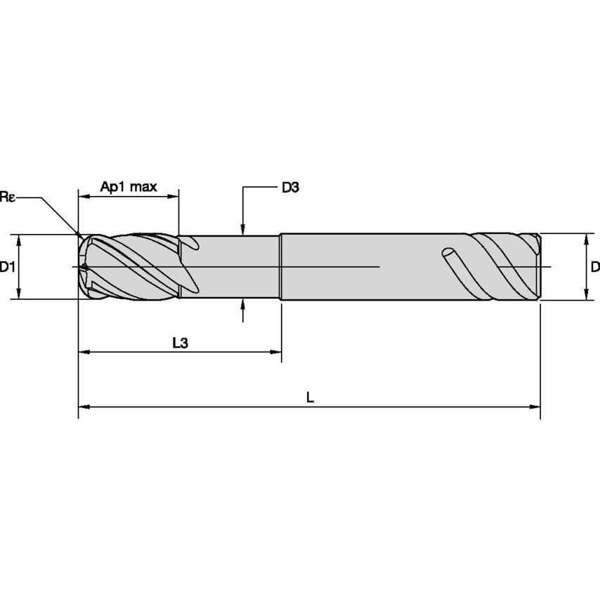 UADE0750J4AQB UADE-Q Carbide 3/4X3/4X1X2 1/4