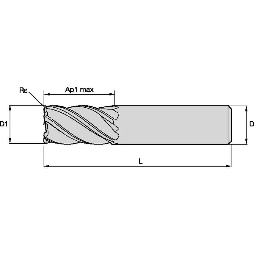 UCDE1000J5BRA End Mill UCDE 1X1X1 3/4X4.1/2