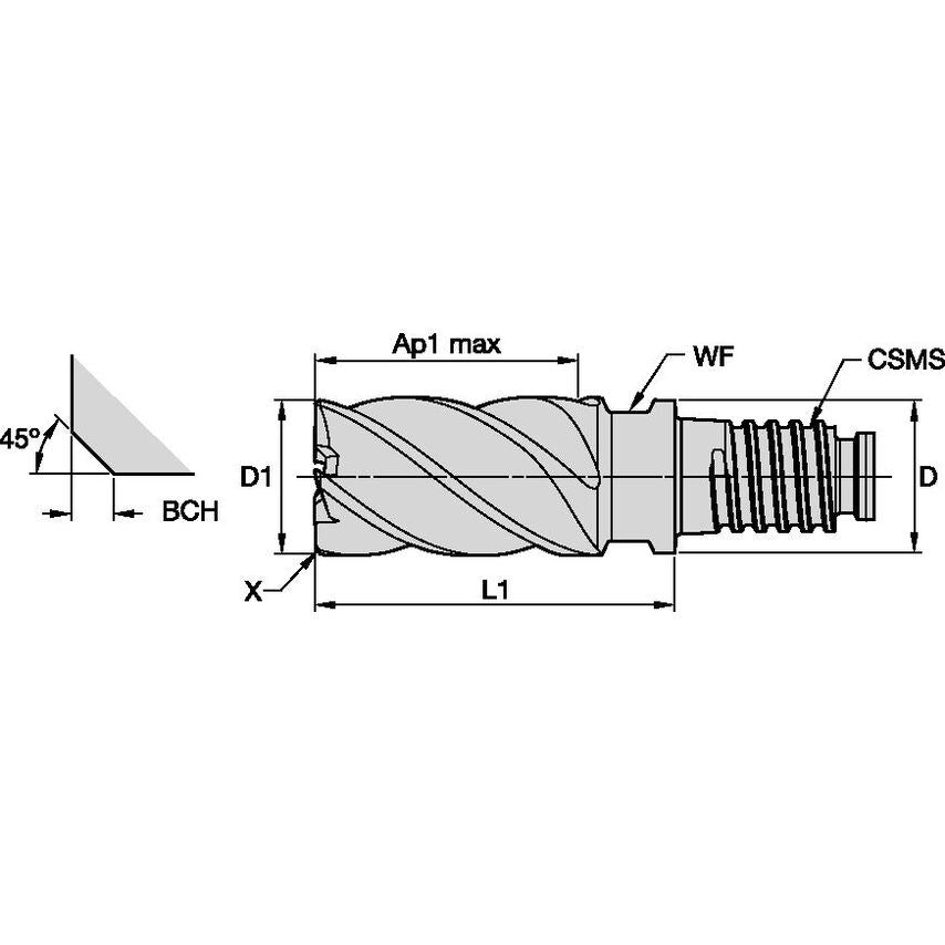 UCDV2000X5CV End Mill D-l Harvi II 5F 20XDL