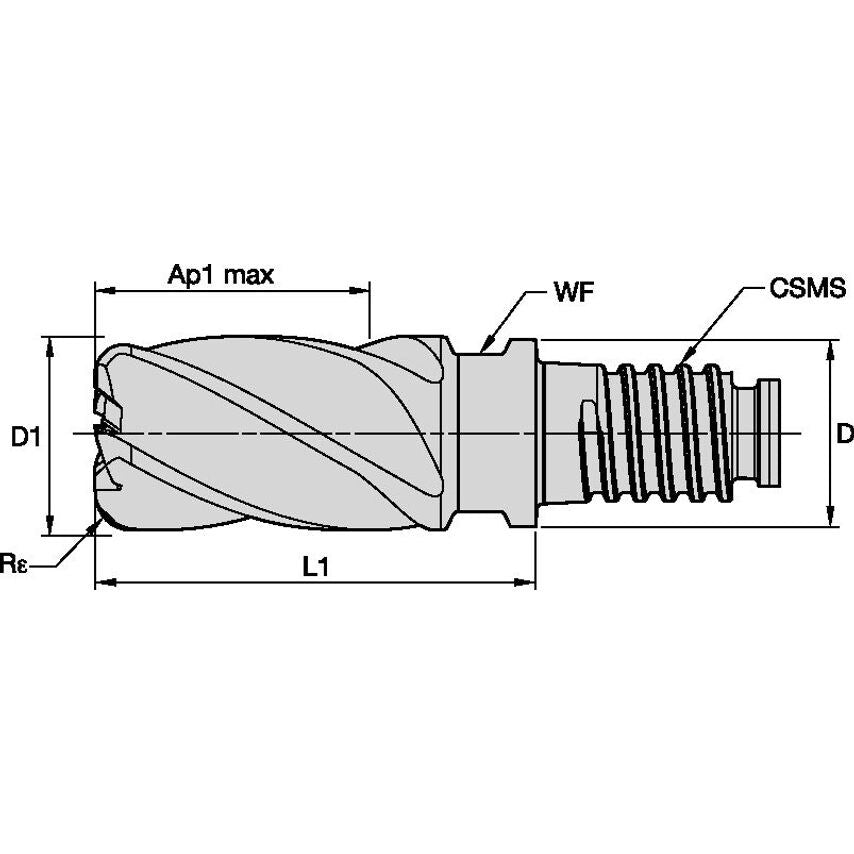 UDDV0375Y5CQA End Mill DL Harvi II 3/8XDL10X