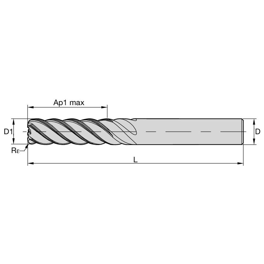 UGDE1000A5ARA Harvi II End Mill D=