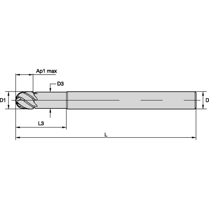 UJBE1600A6AL End Mill Harvi III BN 16X16X16