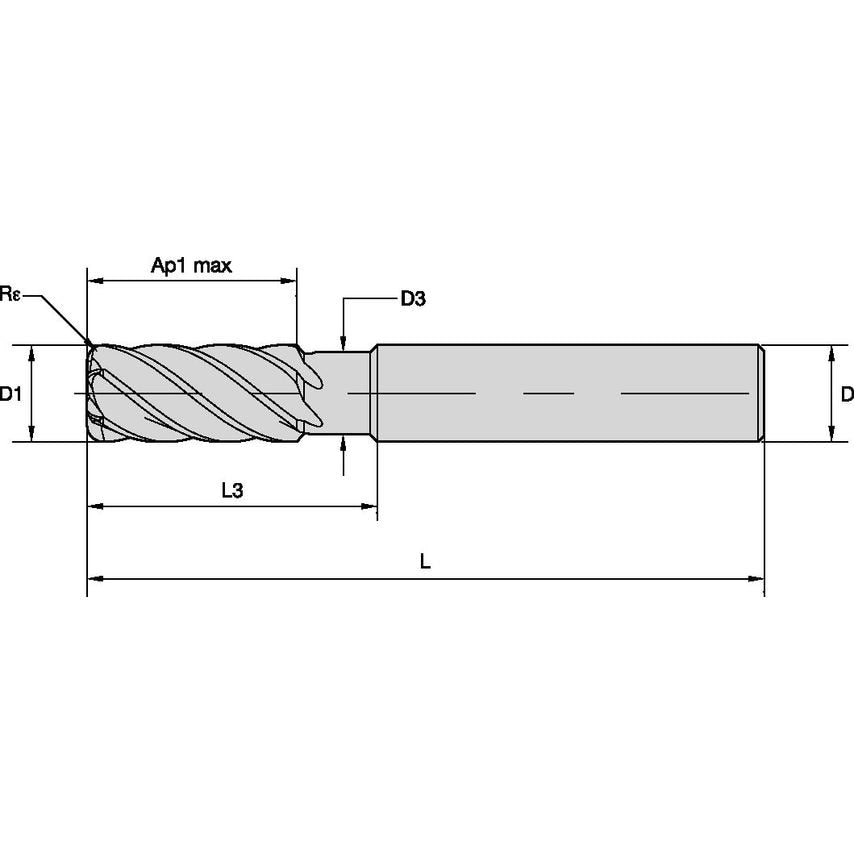 UJDE625N6BQB Harvi III D0.625 AP1.25 Z6 R0.