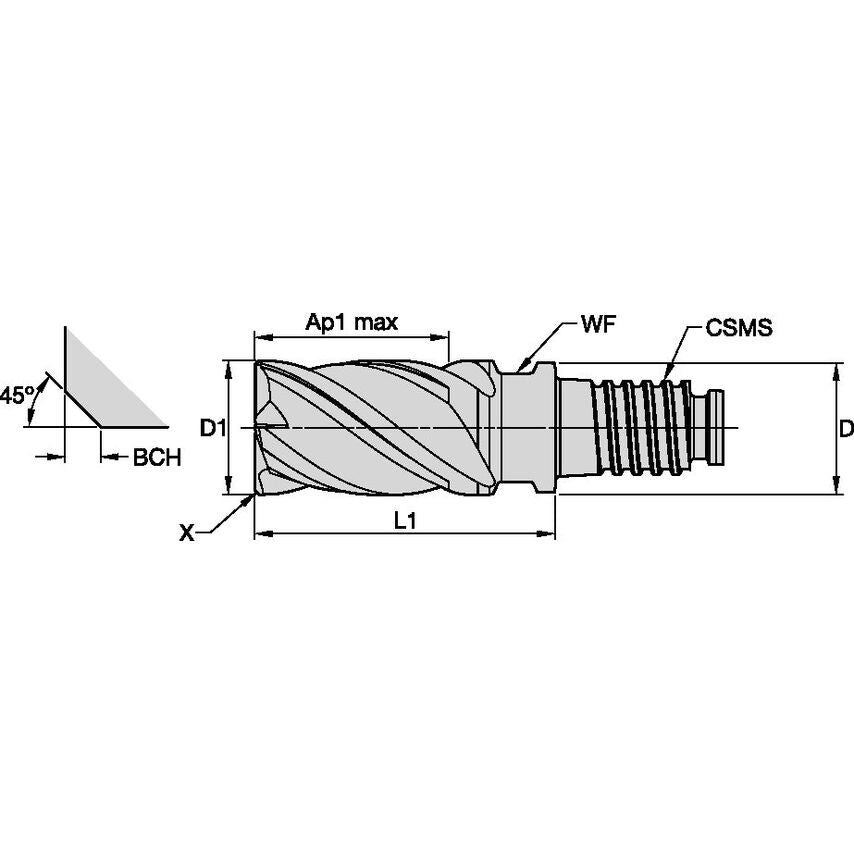 UKDV1200X4CV End Mill D-l Harvi 4F 12XDL12X