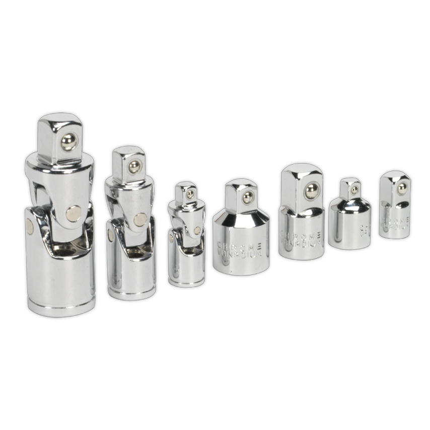 Universal Joint & Socket Adapter Set7 Piece 1/4", 3/8" & 1/2" Square Drive