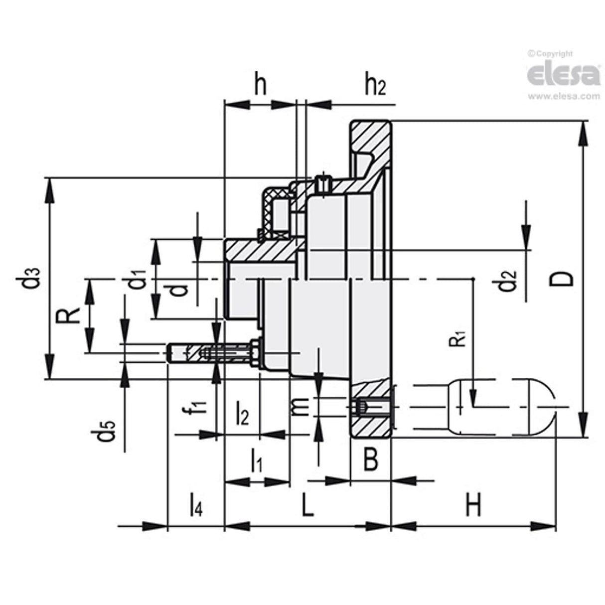 VAD-XX Handwheels for position indicators aluminium For positive drive indicators with revolving handle VAD.80-PXX1 A-10+I