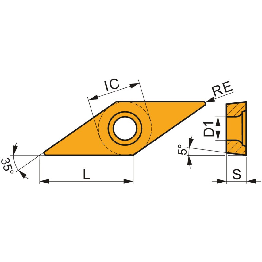 VBMT 160408E-RM T9415 Turning Insert - Positive