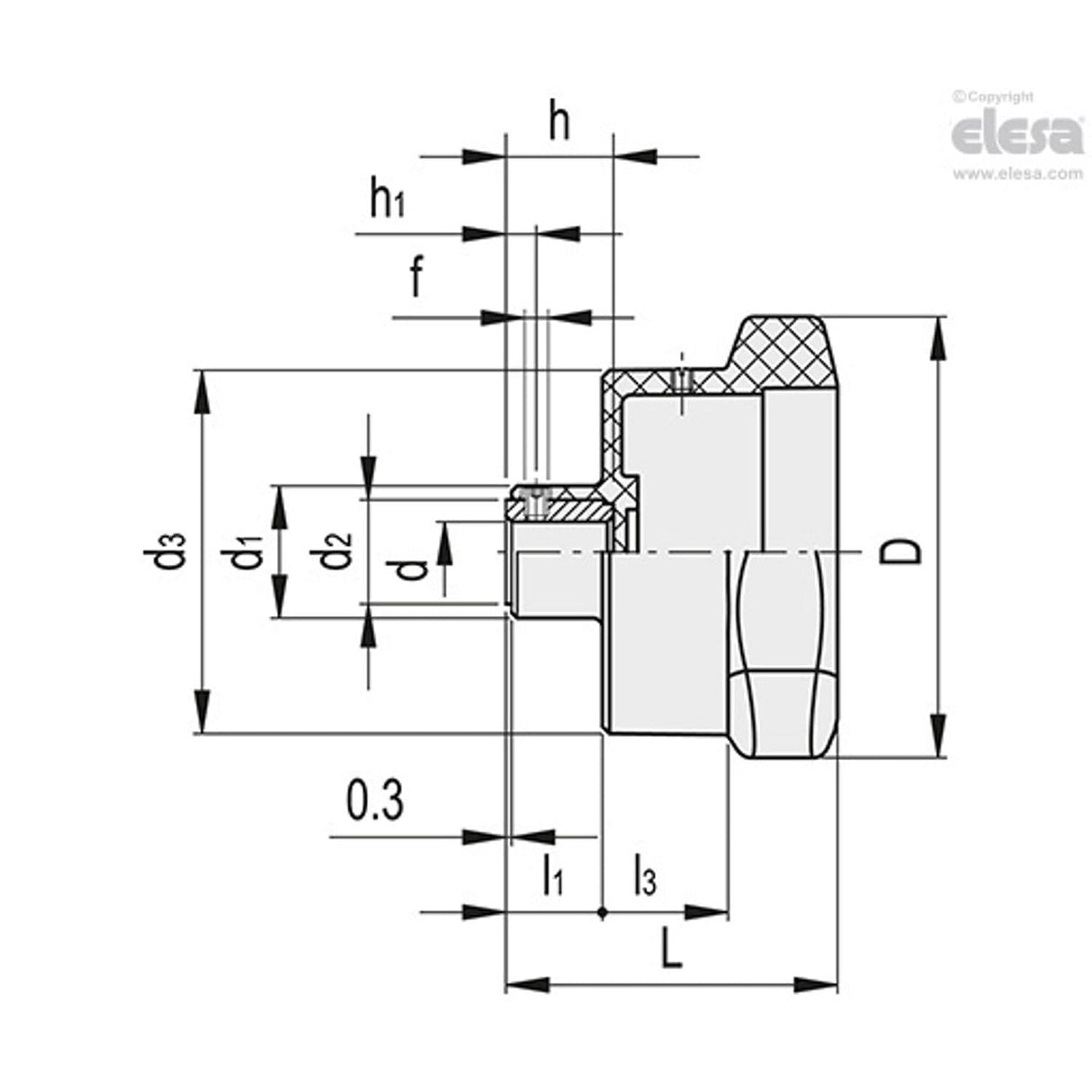 VC792-XX Handwheels for position indicators technopolymer For gravity drive indicators VC.792/72-GXX1 A-10