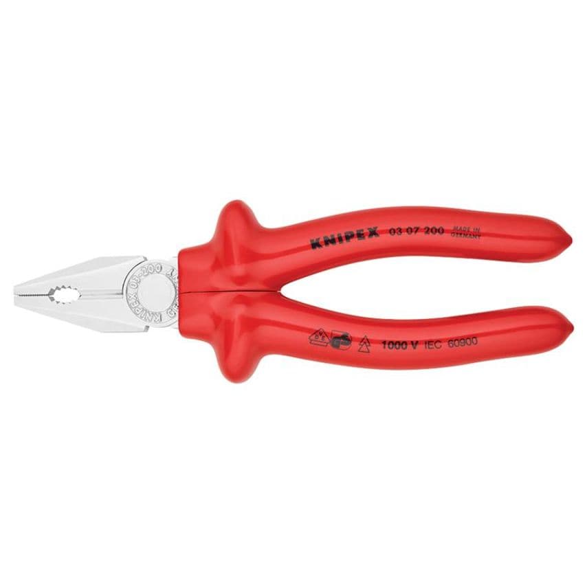 VDE Combination Pliers Dipped Handles 200mm KPX0307200