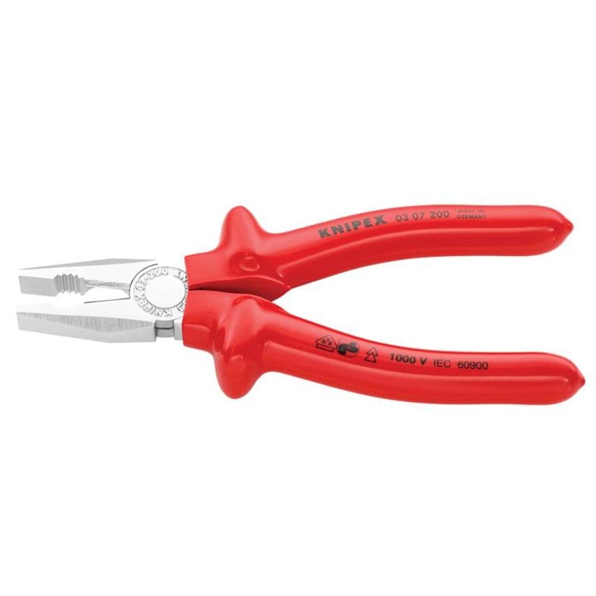 VDE Combination Pliers Dipped Handles 200mm KPX0307200