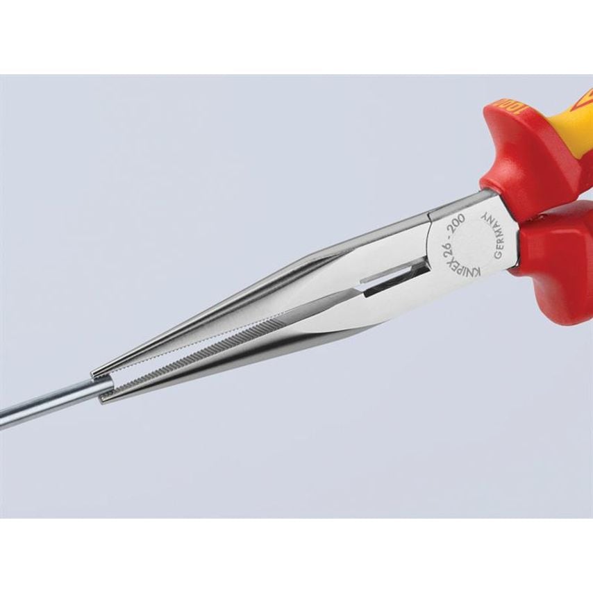 VDE Long Snipe Nose Side Cutting Pliers 200mm KPX2616200