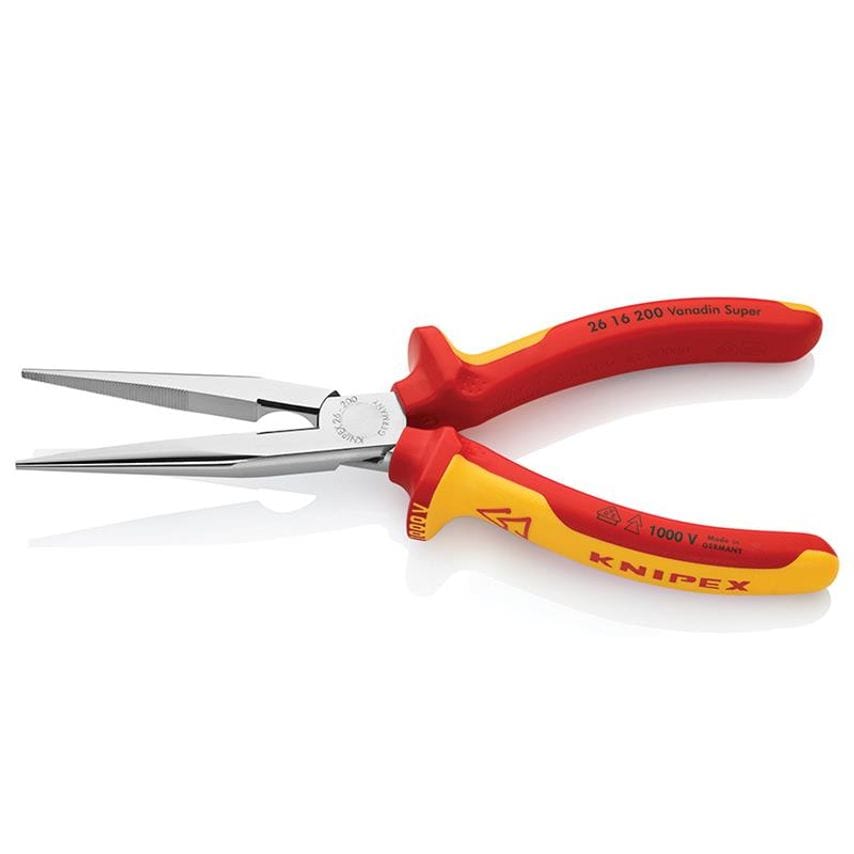 VDE Long Snipe Nose Side Cutting Pliers 200mm KPX2616200