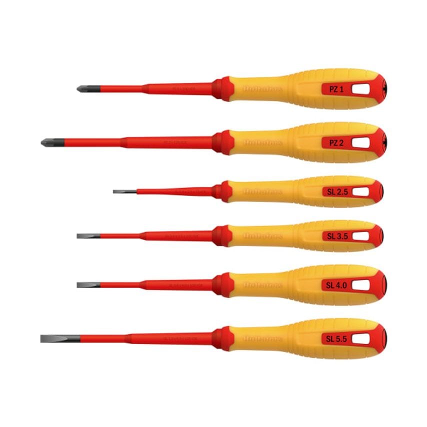 VDE Pozidriv & Slotted Screwdriver Set, 6 Piece