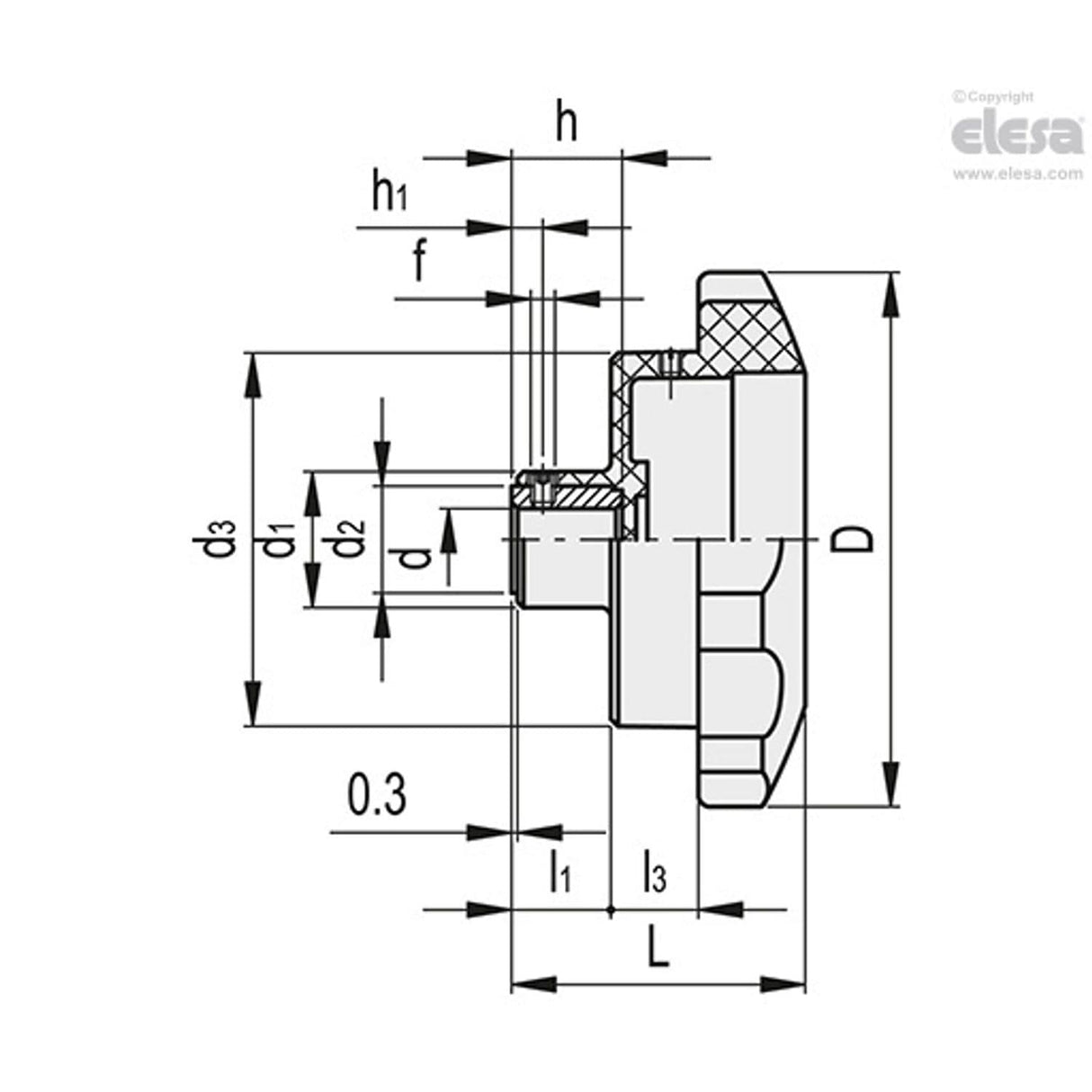 VHT-XX Handwheels for position indicators technopolymer For gravity drive indicators stainless steel boss VHT.85-GXX1-SST-10