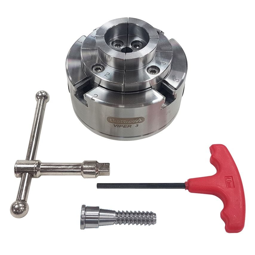 VIPER3R 95mm Diameter, 4 Jaw Geared Scroll Chuck