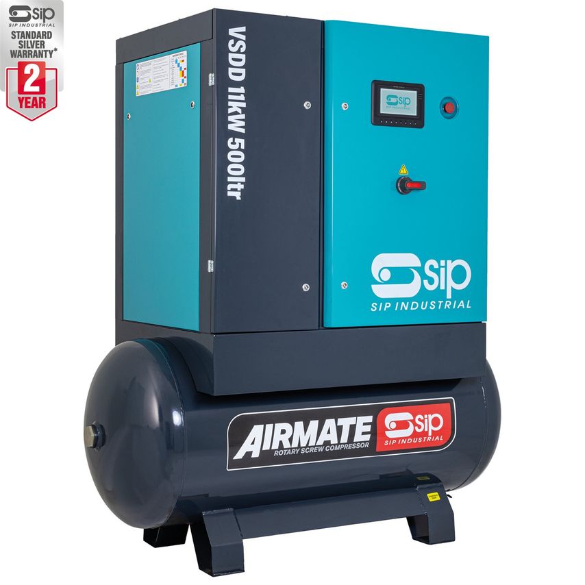 VSDD 11kW 8bar 500L 400V Rotary Screw Compressor