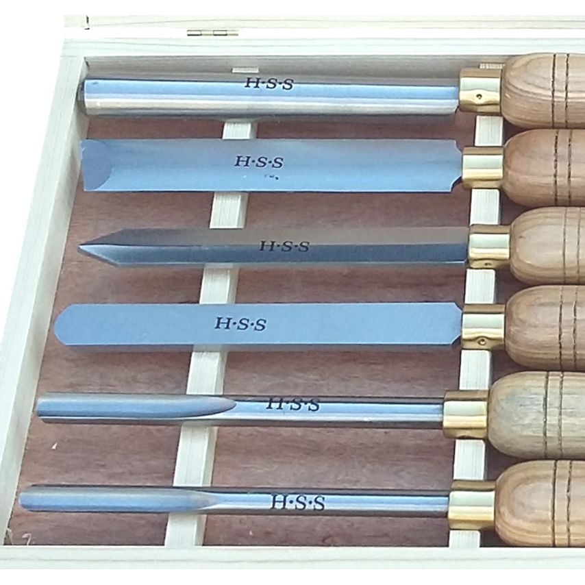 W834 Woodturning 6 Piece HSS Chisel Set