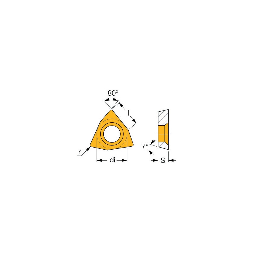 WCGT 020104L Insert Grade IC908