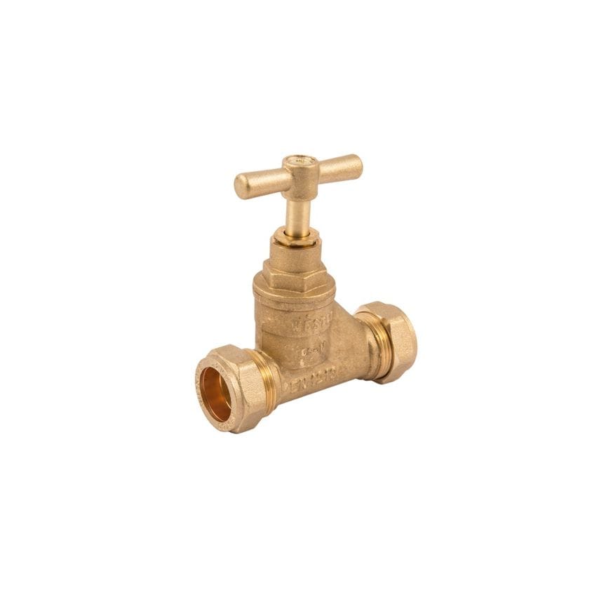 WRAS Brass CxC Stopcock 22mm