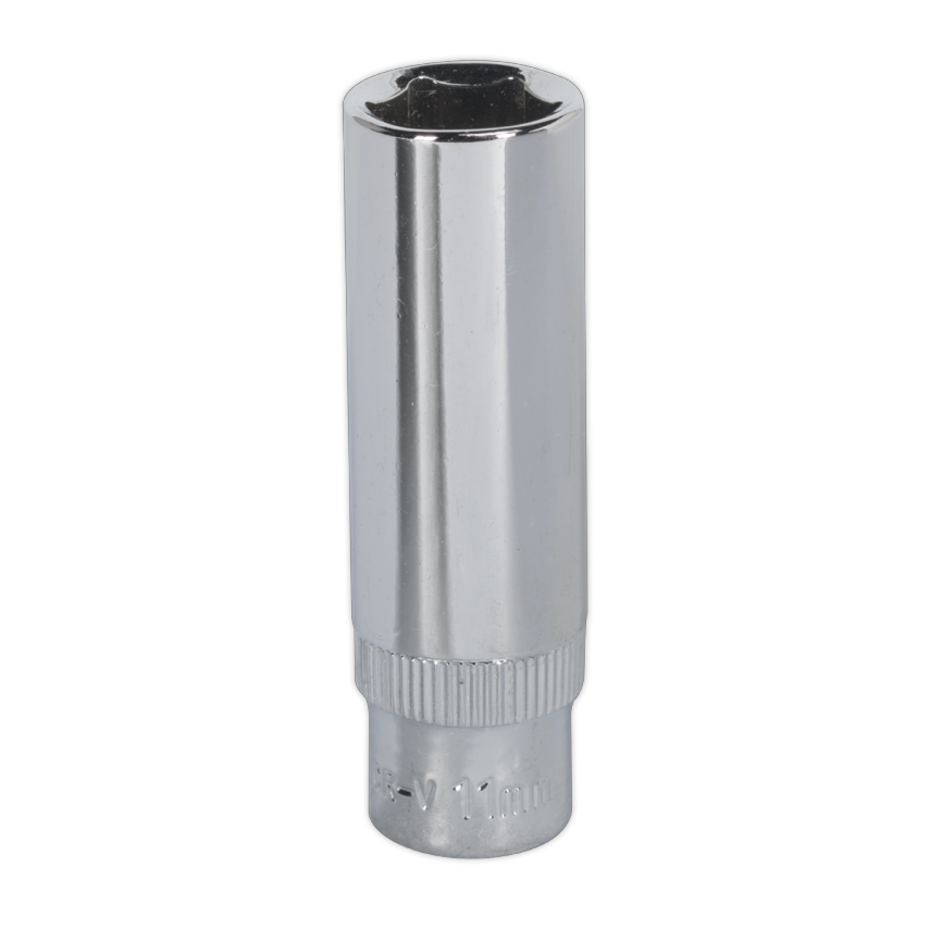 WallDrive Socket 11mm Deep 1/4" Square Drive Fully Polished