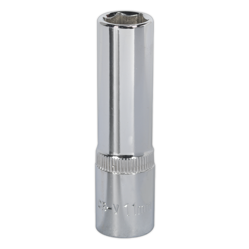 WallDrive Socket 11mm Deep 3/8" Square Drive Fully Polished