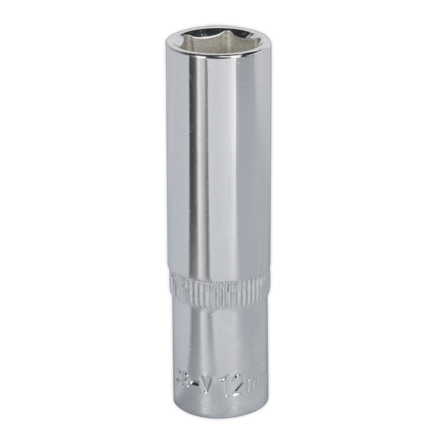 WallDrive Socket 12mm Deep 3/8" Square Drive Fully Polished