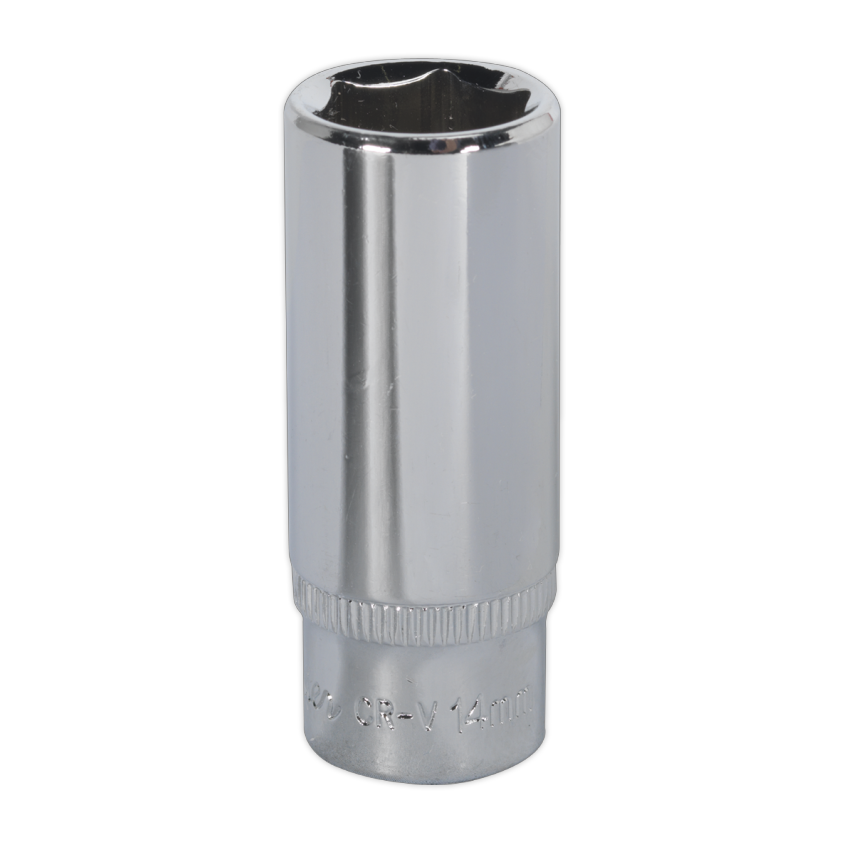 WallDrive Socket 14mm Deep 1/4" Square Drive Fully Polished