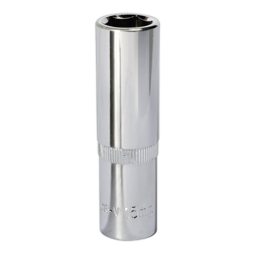 WallDrive Socket 15mm Deep 1/2" Square Drive Fully Polished