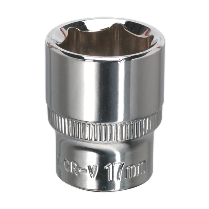 WallDrive Socket 17mm 3/8" Square Drive Fully Polished