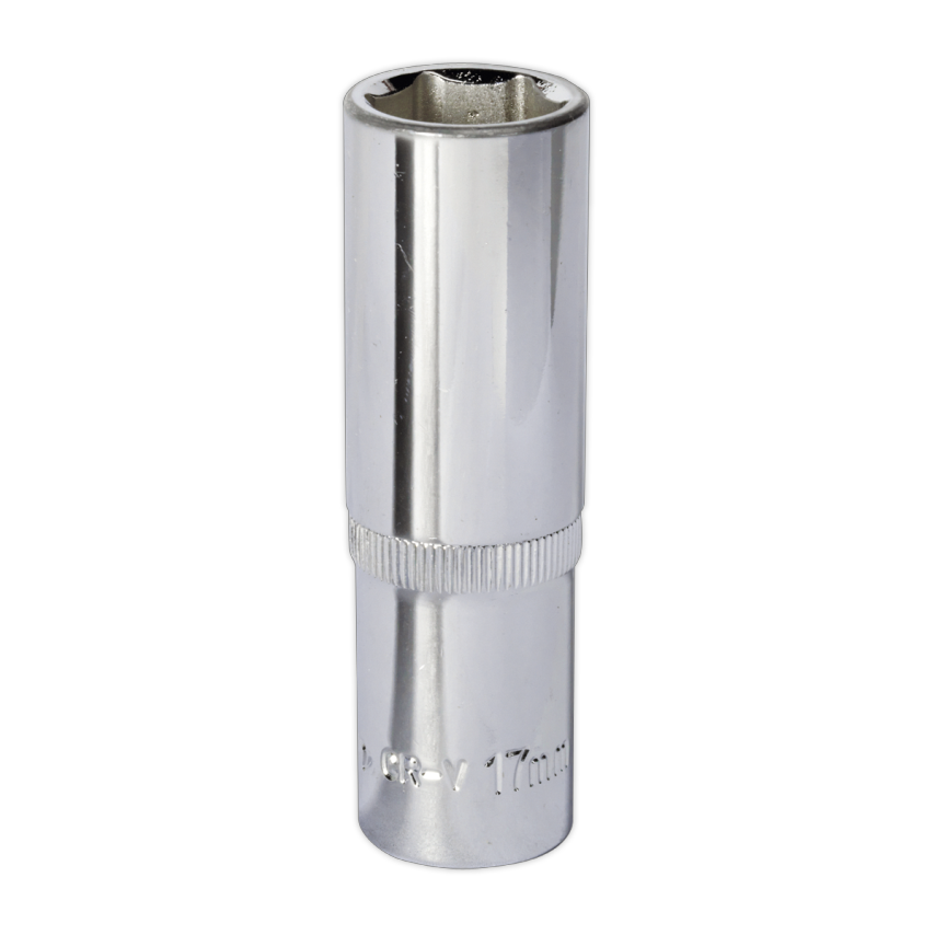 WallDrive Socket 17mm Deep 1/2" Square Drive Fully Polished