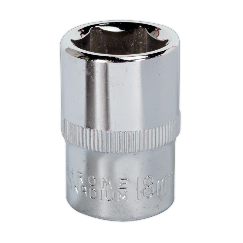 WallDrive Socket 18mm 1/2" Square Drive Fully Polished