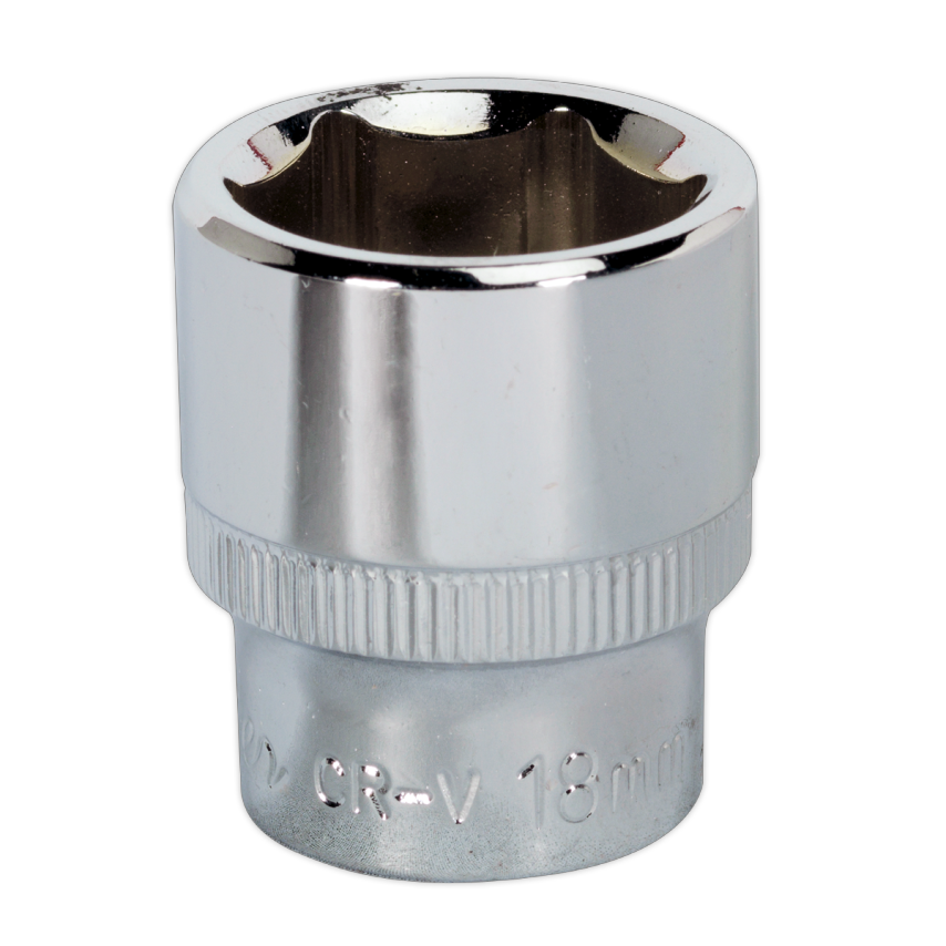 WallDrive Socket 18mm 3/8" Square Drive Fully Polished