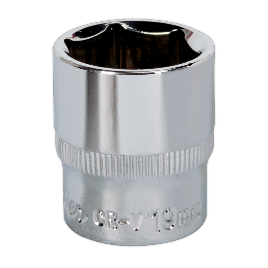 WallDrive Socket 19mm 3/8" Square Drive Fully Polished
