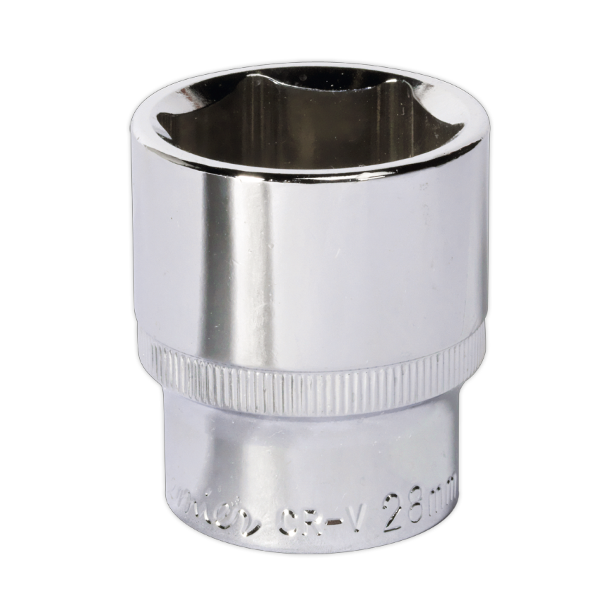 WallDrive Socket 28mm 1/2" Square Drive Fully Polished