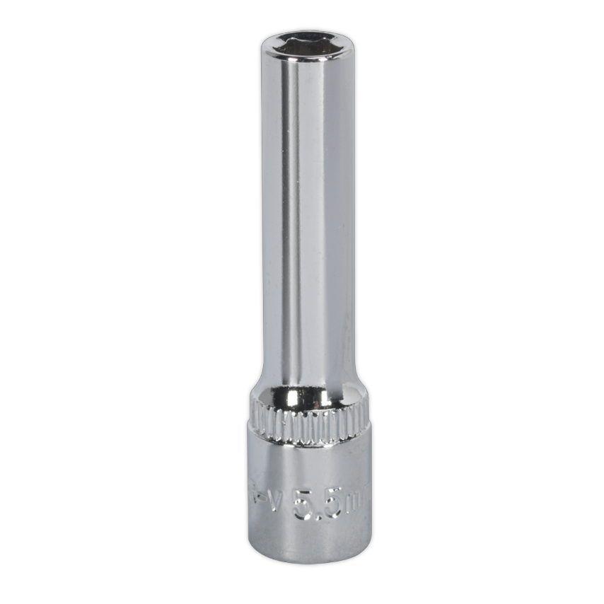 WallDrive Socket 5.5mm Deep 1/4" Square Drive Fully Polished