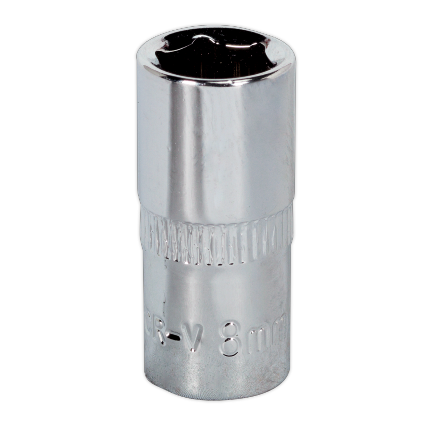 WallDrive Socket 8mm 1/4" Square Drive Fully Polished