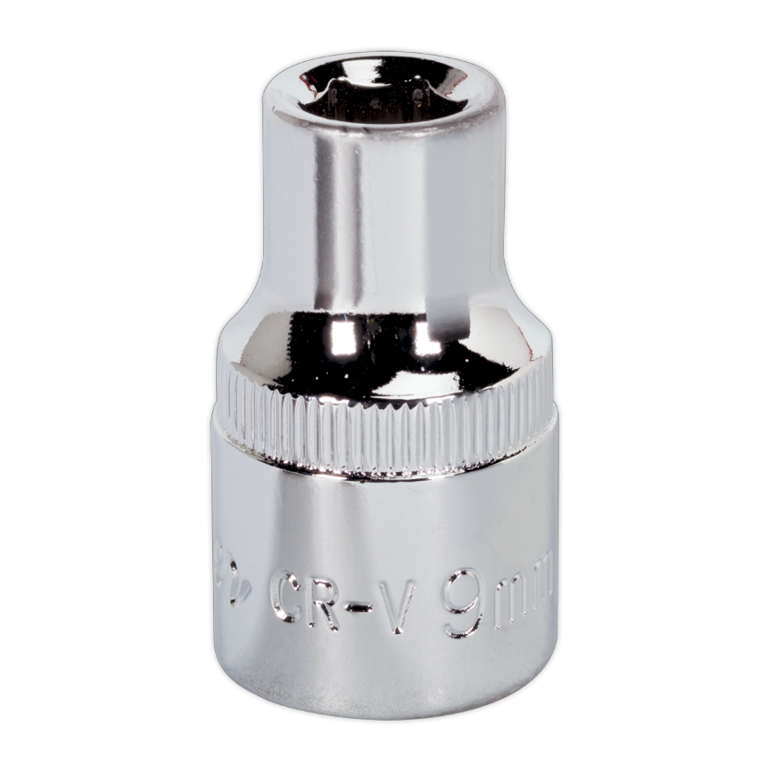 WallDrive Socket 9mm 1/2" Square Drive Fully Polished
