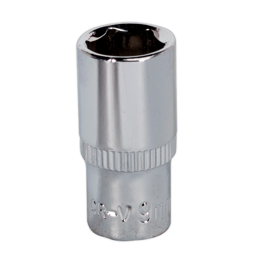 WallDrive Socket 9mm 1/4" Square Drive Fully Polished