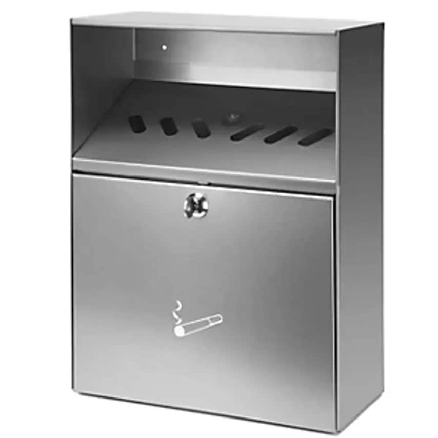 Wall Ashtray With Hood, HxWxD 370 X 280 X 140mm, Stainless Steel