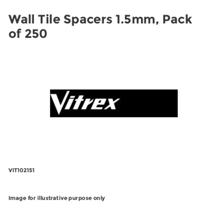Wall Tile Spacers 1.5mm, Pack of 250