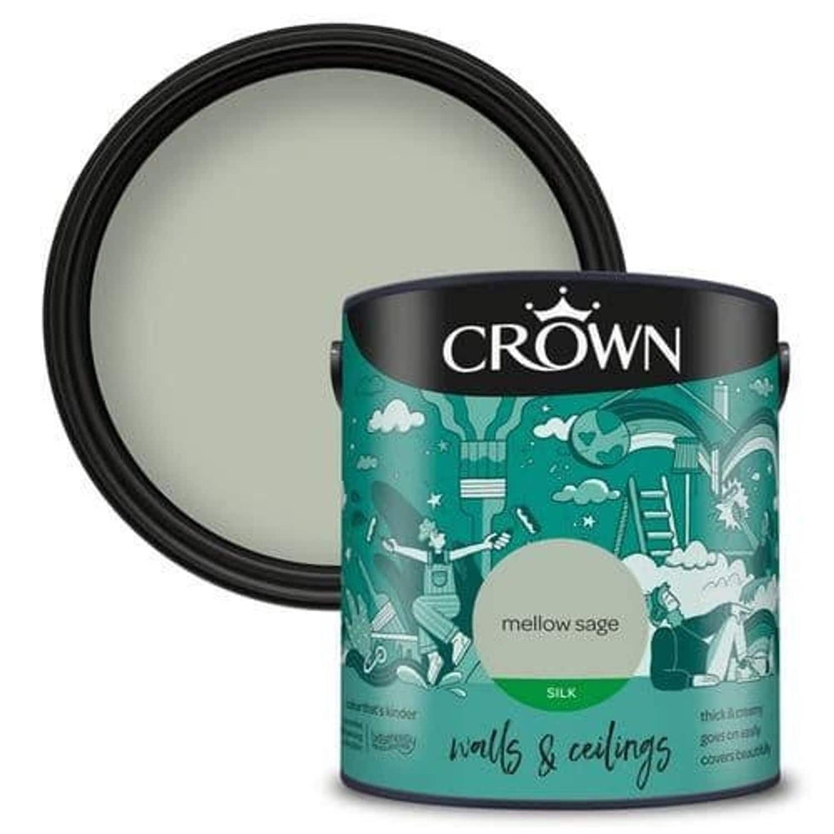 Walls & Ceilings Silk - 2.5L - Mellow Sage