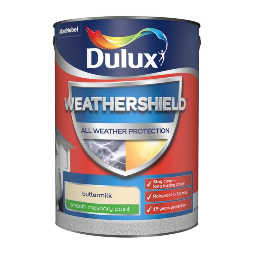 Weathershield Smooth Masonry Paint 5L Buttermilk