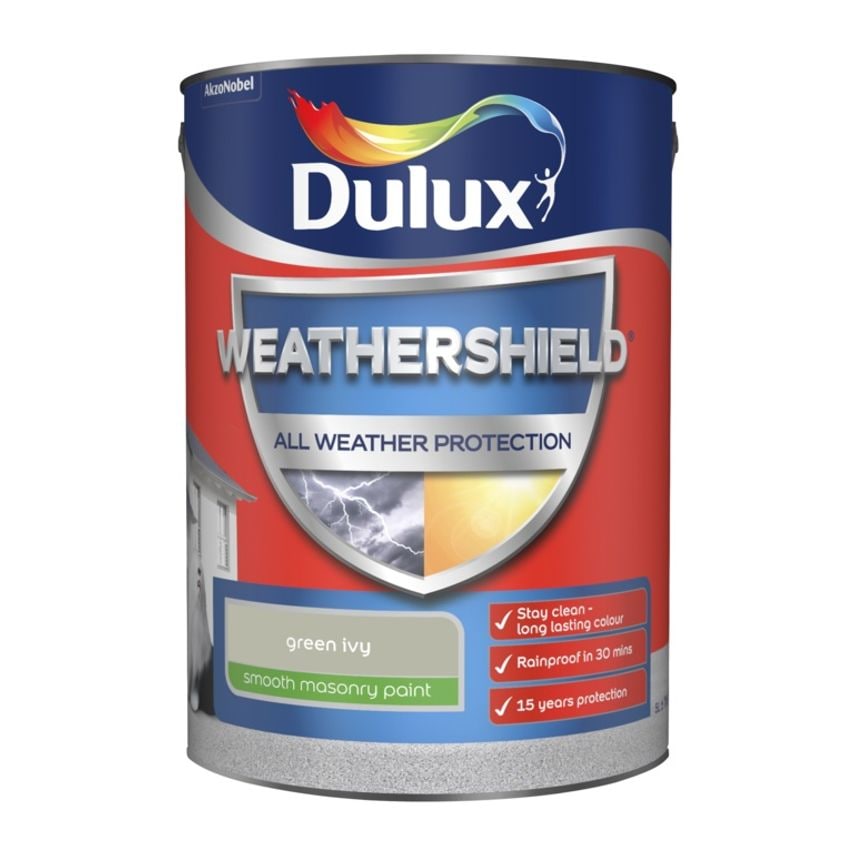 Weathershield Smooth Masonry Paint 5L Green Ivy