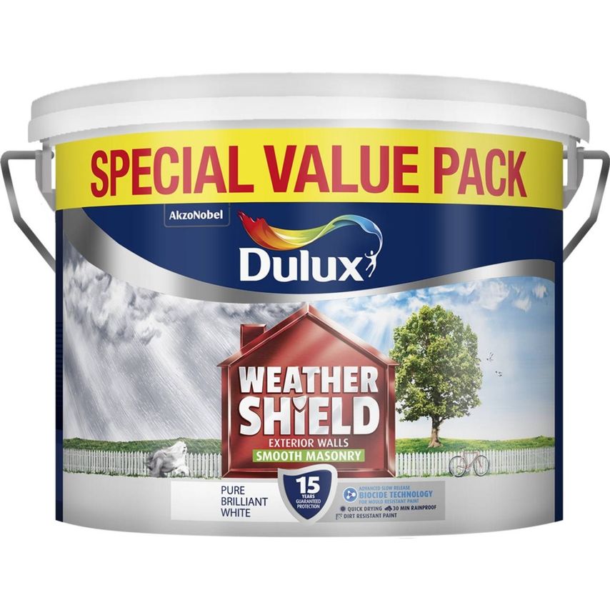 Weathershield Smooth Masonry Paint 7.5L Pure Brilliant White