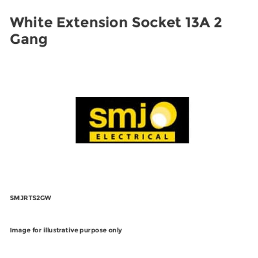 White Extension Socket 13A 2 Gang SMJRTS2GW
