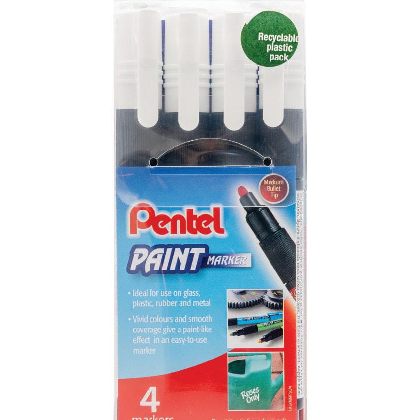 White Paint Marker, Pack of 4