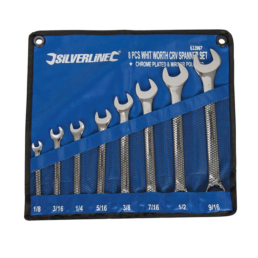 Whitworth Spanner Set 8 Piece 1/8 - 9/16"