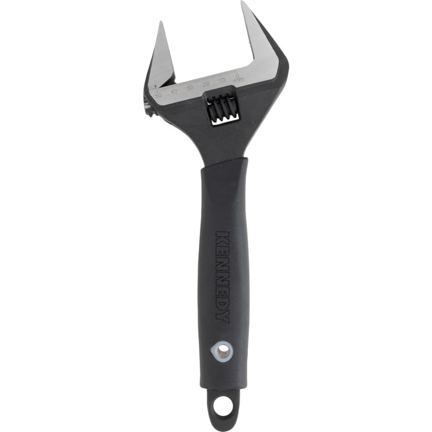 Wide Jaw Adjustable Spanner, Steel, 10in./250mm Length, 50mm Jaw Capacity